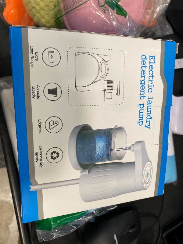 Photo 1 of ?IMPORTANT! Measure First?Electric Laundry Detergent Pump - Reusable Laundry Detergent Dispenser with Graduated Cup for Liquid Detergent, USB Rechargeable, Ideal for Laundry Room Organization (White)