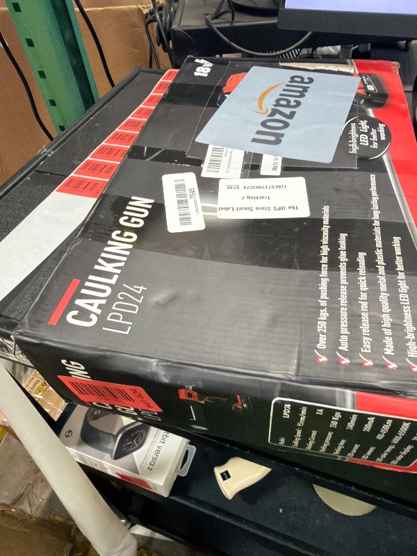 Photo 1 of **MISSING ATTACHMENTS**Cordless Caulking Gun for Milwaukee 18V Battery, Electric Caulk Adhesive Gun with 450lm LED Light, 4 Adjustable Speeds, Drip-free Caulk Gun, 10oz/300ml Caulking Tool for Filling, Sealing(No Battery)