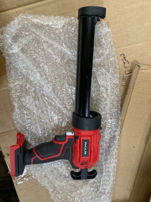Photo 1 of **MISSING ATTACHMENTS**Cordless Caulking Gun for Milwaukee 18V Battery, Electric Caulk Adhesive Gun with 450lm LED Light, 4 Adjustable Speeds, Drip-free Caulk Gun, 10oz/300ml Caulking Tool for Filling, Sealing(No Battery)