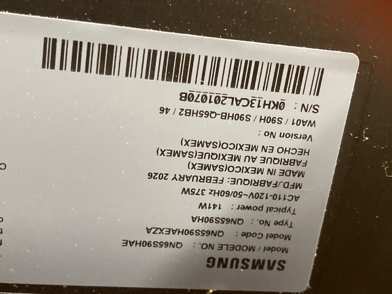 Photo 1 of ***BROKEN*SOLD FOR PARTS ONLY*NON RETURNABLE*NON REFUNADABLE*NO EXCEPTIONS***
Samsung 65-Inch Class OLED S90H Series Samsung Vision AI Smart TV (2026 Model, 65S90H) OLED HDR+ with Glare Free, NQ4 AI Gen3 Processor, 4K AI Upscaling Pro, AI Motion Enhancer