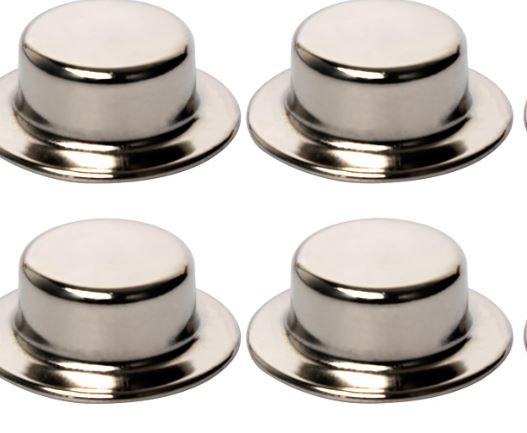 Photo 1 of (4-Pack) Calvana 5/8” Push Nut Axle Caps, Spring Steel Push, Mechanical Zinc Finish, for Cotter Pins for Hand Trucks, Rolling Bins, Lawn Wagons, Easily Installed with a Rubber Hammer
