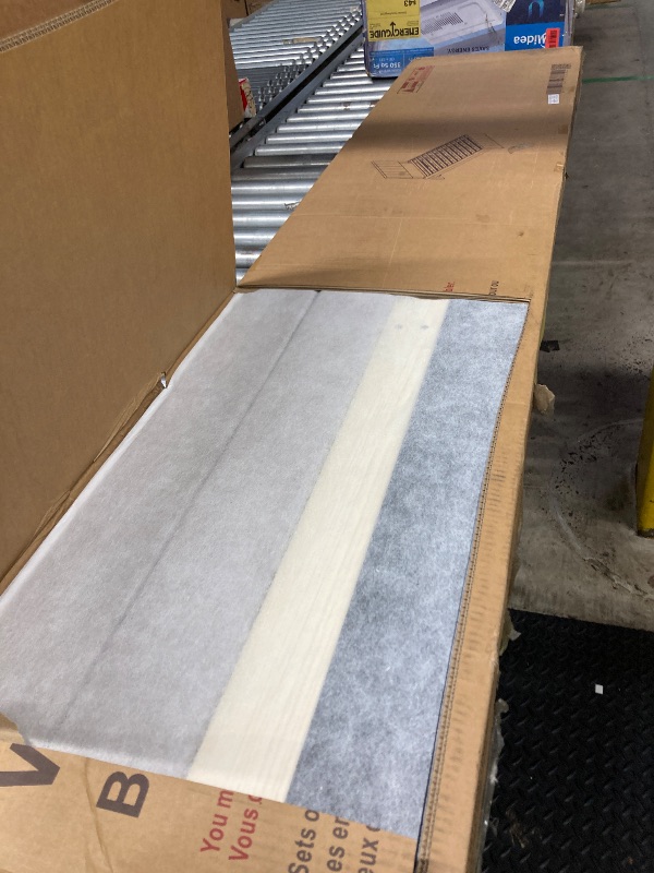 Photo 1 of **Parts are missing.**Merax Twin Size Bed Frame with Trundle and 3 Storage Drawers, Elegant Linen Upholstered Platform Bed with Stripe Headboard for Bedroom, Small Spaces, Solid Wood Slats Support, Easy Assembly, Beige