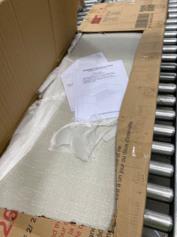 Photo 1 of **** INCOMPLETE SET **** **** NO RETURNS - NO REFUNDS **** Ball & Cast Full Size Daybed,Upholstered Day Bed Frame with 4 Wood Legs,Button Tufted Sofa Bed for Living Room,Apartment,No Box Spring Needed,Easy Assembly,Beige