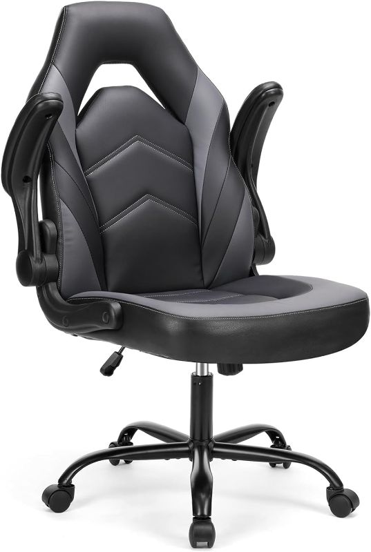 Photo 1 of **NOT IN ORIGINAL BOX***Sweetcrispy Computer Gaming Desk Chair - Ergonomic PU Leather with Comfy Lumbar Support, Height Adjustable Rolling Desk with Flip-up Armrests, for Home and Office EST VALUE 67.98