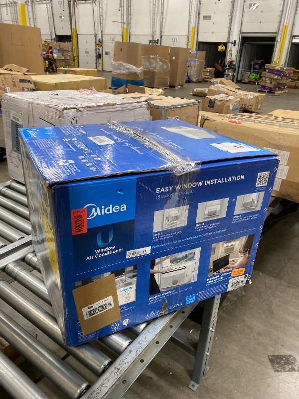 Photo 1 of ***PARTS ONLY*****Midea 8,000 BTU U Shaped Smart Inverter Window Air Conditioner - Cools 350 Sq Ft, Ultra Quiet with Open Window Flexibility - Alexa/Google Assistant Compatible - 37% Energy Savings, Remote (Updated)