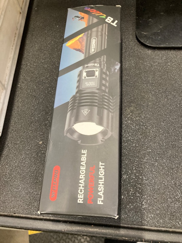 Photo 1 of ***PARTS ONLY***WdtPro Rechargeable LED Flashlights High Lumens, Super Bright 90000LM Rechargeable Flashlight with LCD Display, 5 Modes & Waterproof Powerful 10000mAh Handheld Flashlight for Camping Emergency