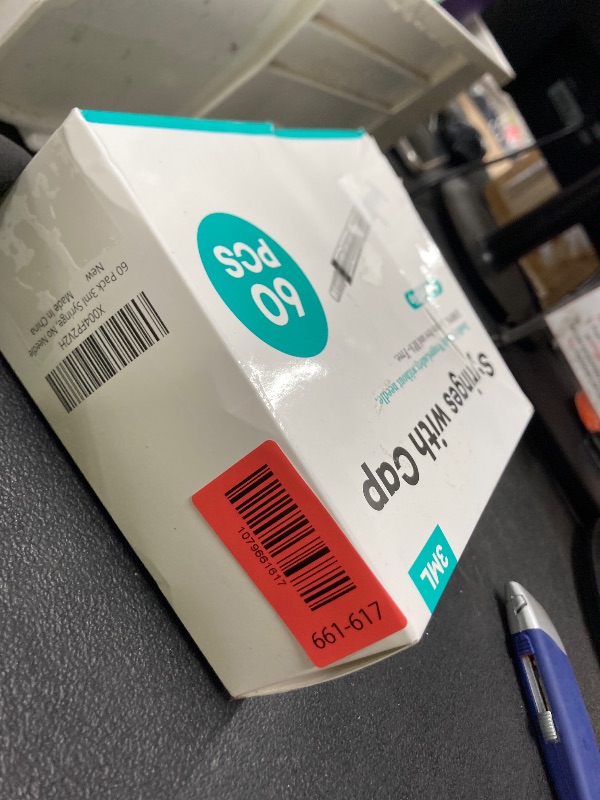 Photo 1 of *Box damaged* 60 PCS 3ml Syringes with Cap for Liquid, Oral Syringe without Needle for Medicine Dropper, Colostrum Collect, Liquid Measuring, Individually Sealed, Luer Slip