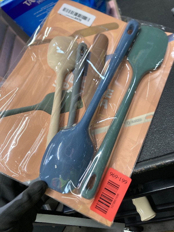 Photo 1 of ***MISSING ONE PIECE*** ChefAide 4 Pieces Silicone Spatula Set, Food Grade Rubber Spatula, Upgrade Strong Handle with Ergonomic Grip, Heat Resistant Up to 600°F for Nonstick Cookware, Cooking