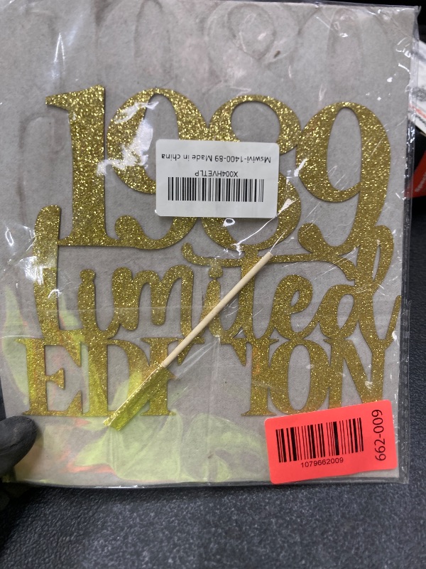 Photo 1 of *Minor damage* Limited EDITION 1989 cake topper 37th birthday happy birthday cake topper men and women cheer 37 years old handmade gold glitter cake decoration (1989)