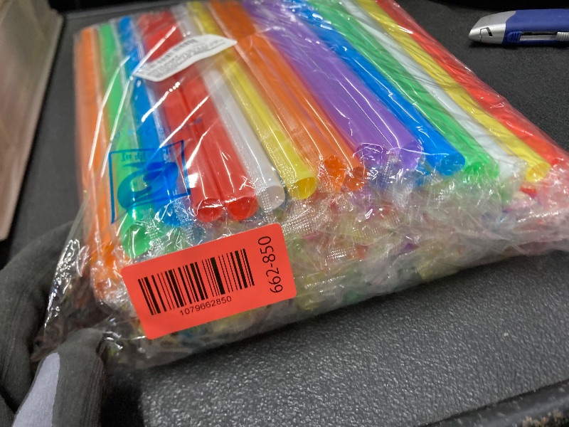 Photo 1 of [Individually Wrapped] 100 Pcs 10.2" Extra Long Boba Smoothie Plastic Straws for 32 Oz Cups Tumblers - 0.45" Diameter Wide-Mouthed Large Jumbo Colorful Disposable Bubble Tea Milkshake Drinking Straws