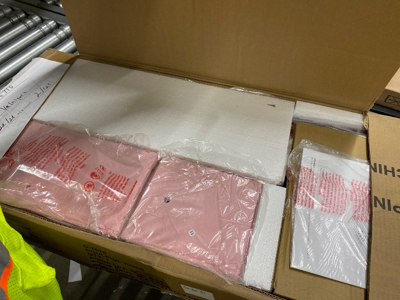 Photo 1 of **Missing Box 2, only to for parts**Full LED Bed Frame with Storage Headboard & 2 Storage Drawers, Princess Velvet Upholstered Bed with Vertical Tufted Headboard Design for Girls, USB & Type-C Charging Ports, Wooden Slats Support, Pink