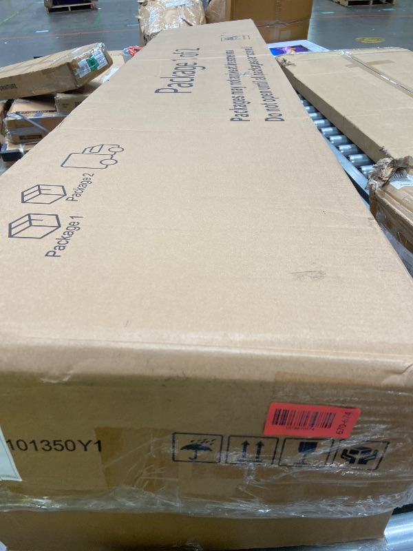 View 3 of ***box 2 of 2 (missing box 1)*** UNIQUITE King Size Lift Up Storage Bed Frame with 51 Inch Tall Wingback Headboard, Corduroy Upholstered Platform Bed with Hydraulic Storage, 2 USB Ports, No Box Spring Needed, Noise-Free, Light Grey