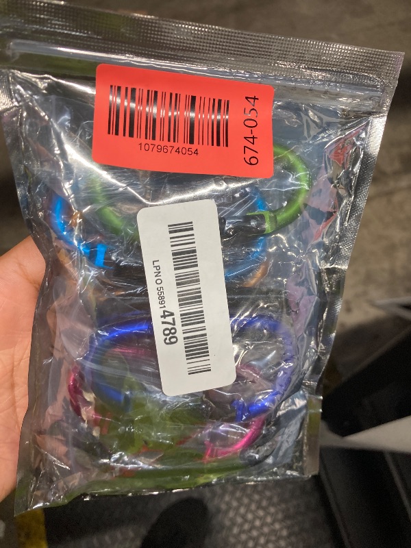 Photo 1 of 10 Pack Aluminum D Ring Key Rings Hiking Clips Locking Carabiner for Hiking Camping Fishing and Outdoor Use?Clips with Screw Gate Multicolored