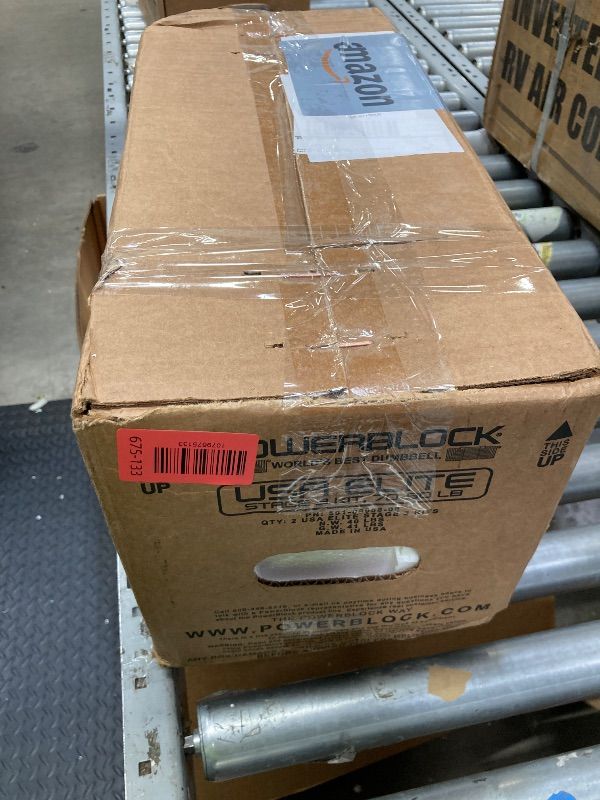 Photo 1 of ***MISSING PIECES -SELLING AS PARTS ONLY*** PowerBlock Elite USA 90 Pound Adjustable Dumbbells, Dumbbells, Durable Build, Innovative At Home Workout Equipment, Includes Stage 1, 2 & 3 Expansions Gray