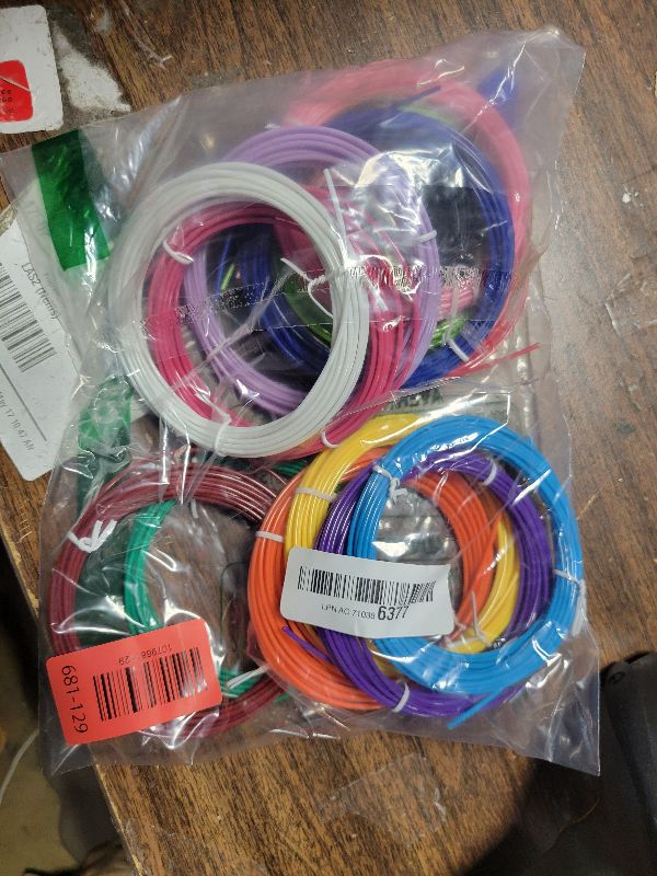 Photo 1 of 1.75mm 3D Pen Filament Refills Compatible with SCRIB3D P1/ADV MYNT3D Basic/Super/Pro, 15 Colors, 240ft, 16ft per Color, Comes with 2 Finger Caps & Stencil