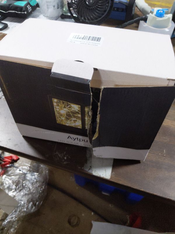 Photo 1 of 2 Pack Farmhouse Solar Lanterns , Water Ripple Glass & Copper Wire Flickering Light,Outdoor Waterproof Upgraded Solar and 2 AA Batteries Powered, for Outside Porch, Patio and Indoor Tables.