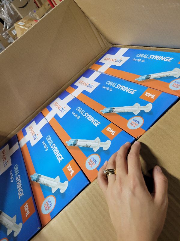 Photo 1 of 1000 PCS - 10ml Oral Syringes – Luer Slip Tip, No Needle, Individually Blister Packed - Medicine Administration For Infants, Toddlers and Small Pets (No cover) - Bulk Case - 10 boxes of 100 PCS (1,000 pcs)