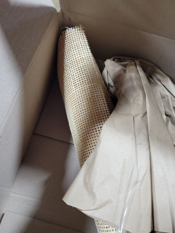 Photo 1 of 24" Width Natural Square Cane Webbing 5Feet, Rattan Webbing Roll for Caning Projects, Woven Open Mesh Cane for Furniture, Chair, Cabinet, Ceiling, Bed