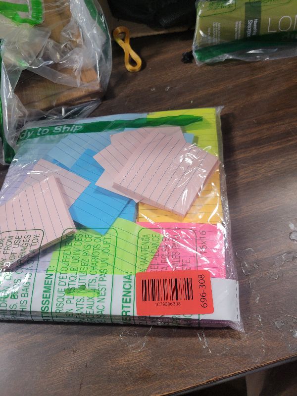 Photo 1 of (18 Pads) Lined Sticky Notes 3x3 in Bright Ruled Post Stickies Colorful Super Sticking Power Memo Pads