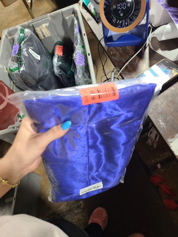 Photo 1 of 10ft x 10ft Royal Blue Backdrop Curtains for Parties, Fabric Satin Background Curtain with Rod Pockets for Weddings, Birthday, Baby Shower, Photography, Graduation Party Backdrop Drapes, 2 Panels