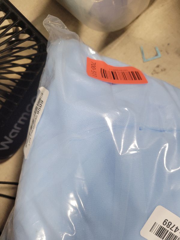 Photo 1 of 10x10ft Baby Blue Tulle Backdrop Curtain with Lights String for Parites, Sheer Photo Backdrop Curtain Drapes for Wedding Baby Shower Bridal Shower Birthday Party Photo Shoot Decorations