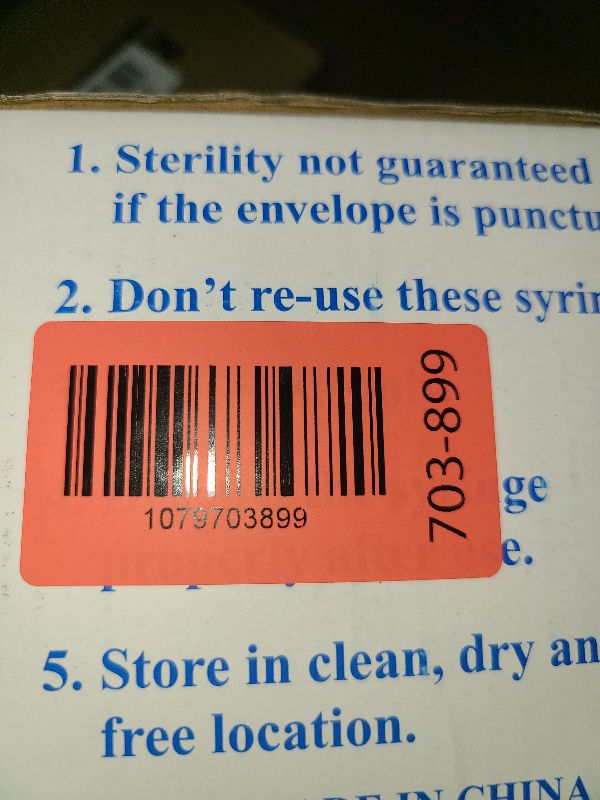 Photo 1 of 100 Pack 1mL/cc 25Ga 1 Inch Disposable Luer Lock Lab Syringes, Individually Sealed Packed