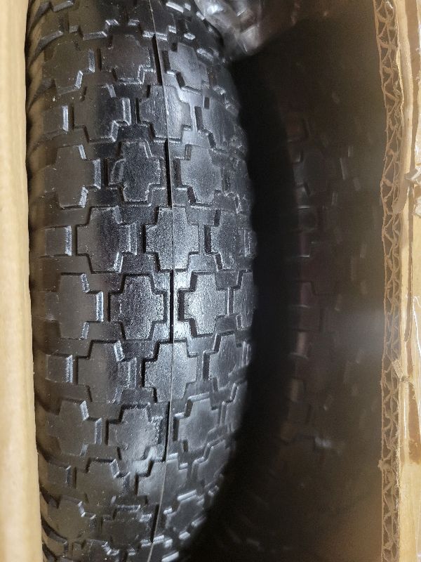 Photo 1 of 2 PCS 4.80/4.00-8 Flat Free Tire and Wheel,14.5" Solid Wheelbarrow Tire with 3"-7"Centered Hub, 5/8"& 3/4" Bearings, for Garden Cart, Gorilla Cart, Hand Truck,Trolley,Universal Fit 3.50/2.50-8, 4.00-6