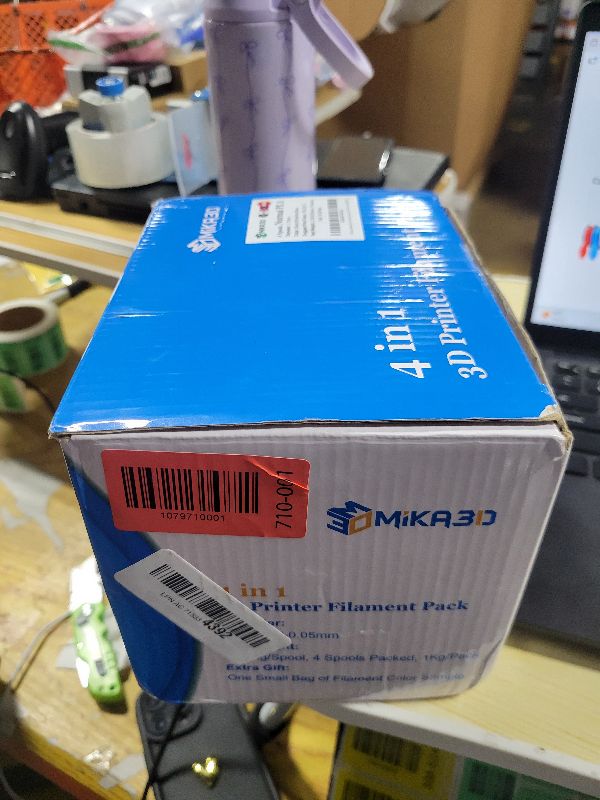 Photo 1 of 1.75mm Normal PLA 4 Most Basic Colors Bundle Pack: Black Red White Blue, Each Spool 250g, 4 Spools Packed, Total 1Kg 3D Printing Filament Material with One Extra 3D Print Tool by MIKA3D
