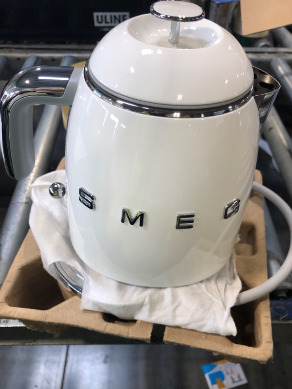 Photo 1 of SMEG Mini 50's Retro Style 3 Cup Electric Kettle with Double Wall Anti Slip Base and Water Level Indicator (White)