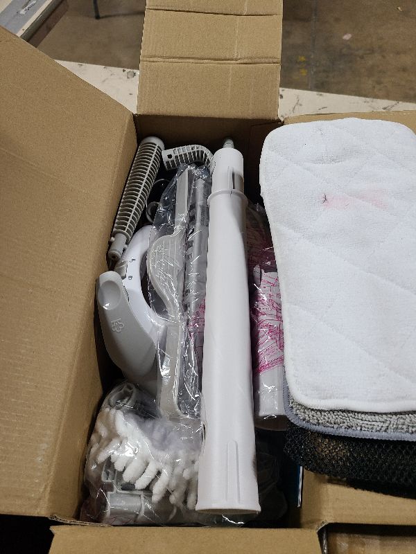 Photo 1 of 10-in-1 Steam Cleaner, Steam Mop & Detachable Handheld Steam Cleaner, 320ml Water Tank, 10s Fast Heating, Portable Steamer for Kitchen, Floor, Tiles, Window, BBQ Grill, Car, Bright White