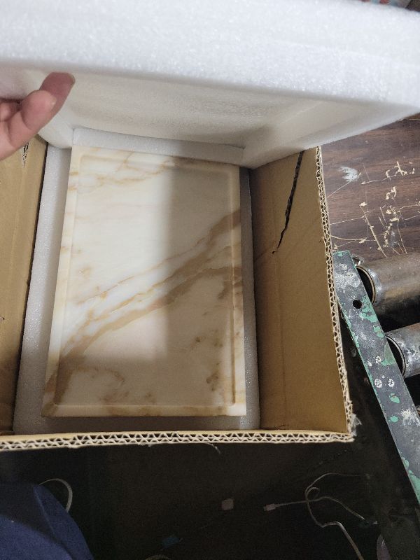 Photo 1 of 100% Natural Marble Serving Tray Luxury Marble Storage Tray for Home Decor Stone Tray for Bathroom/Kitchen/Vanity/Dresser,Plate Holder for Tissues, Candles, Towel