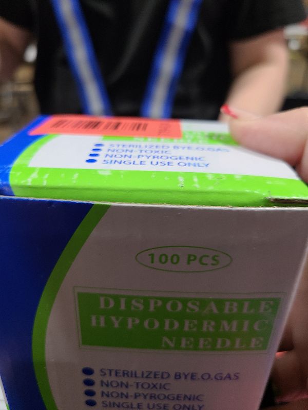 Photo 1 of 100 Pcs 18 Ga 1.5 Inch Disposable Needles with Cap for Lab Measuring Scientific and Industrial Dispensing Needle, Individually Sealed Packaged