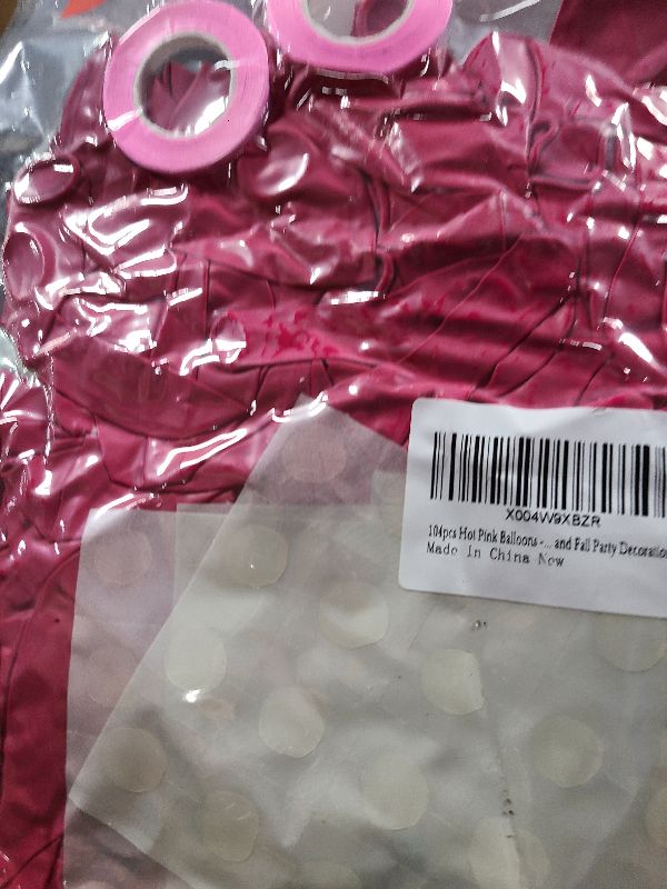 Photo 1 of 104pcs Hot Pink Balloons Assorted Sizes (18/12/10/5 Inch) - Dark Pink & Magenta Latex Balloons for Bachelorette Party, Princess Birthday, Bridal Shower & Wedding Decorations