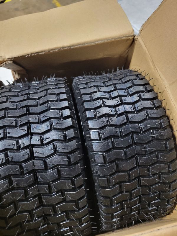 Photo 1 of 13x5.00-6 Tire and Inner Tube Set, TR-13 Straight Valve Stem, Replacement Riding Mower Front Wheel Assembly, 2 Pack