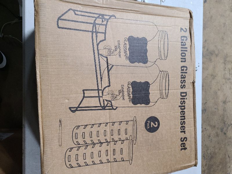 Photo 1 of 2 Gallon Glass Drink Dispensers For Parties?Lemonade Beverage Dispenser With Stand And Spigot For BBQ, Picnic, Party,Laundry Detergent Dispenser