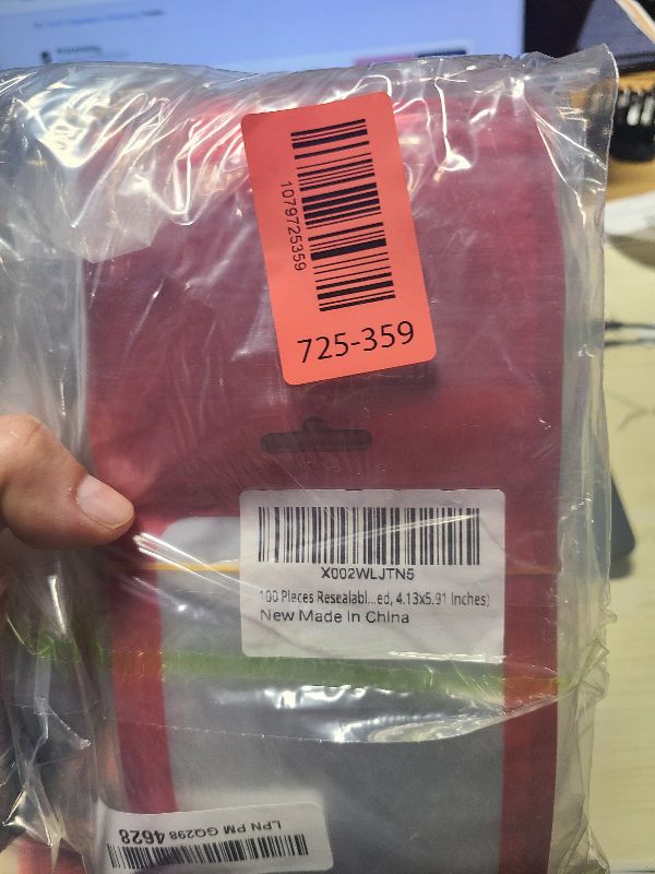Photo 1 of 100 Pack Smell Proof Bags, Resealable Packaging Mylar Bags, Heat Seal Bags with Frosted Clear Window, Foil Pouch Smell Proof Zipper Bag for Food Storage (Red, 4.13 x 5.91)
