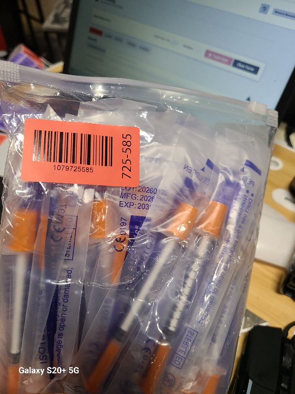 Photo 1 of 0.5ml Syringe with Needle,31G 0.5cc 5/16 Inch 8mm Needle and Syringe,Individually Wrapped,Pack of 30