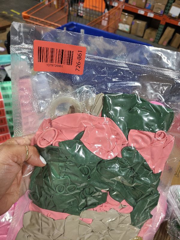 Photo 1 of 136pcs Pink and Green Balloon Arch Kit with Metallic Gold Sand White Sage Green and Pink Balloons for Boho Baby in Bloom Baby Bridal Shower Gender Reveal Birthday Party Decorations
