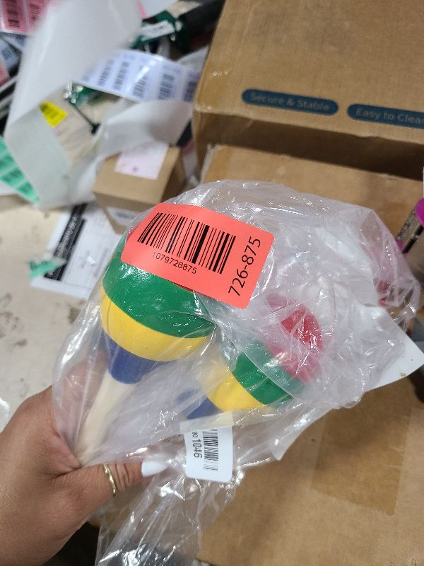 Photo 1 of 2 Pcs Maracas Hand Percussion Rattles, PLULON Colorful Wooden Maracas Rumba Shakers Rattle Latin Musical Instrument for Kids Adults Game Playing, Mexican Fiesta Cinco De Mayo Party Favors Supplies