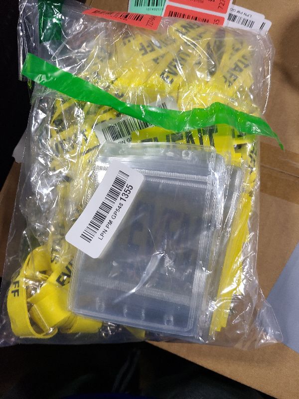 Photo 1 of 25 Set Yellow Event Staff Lanyard, with Plastic Card Holder and Pass Card, Identifiable Event Lanyard, for Conference School Concert Backstage and Other Activities