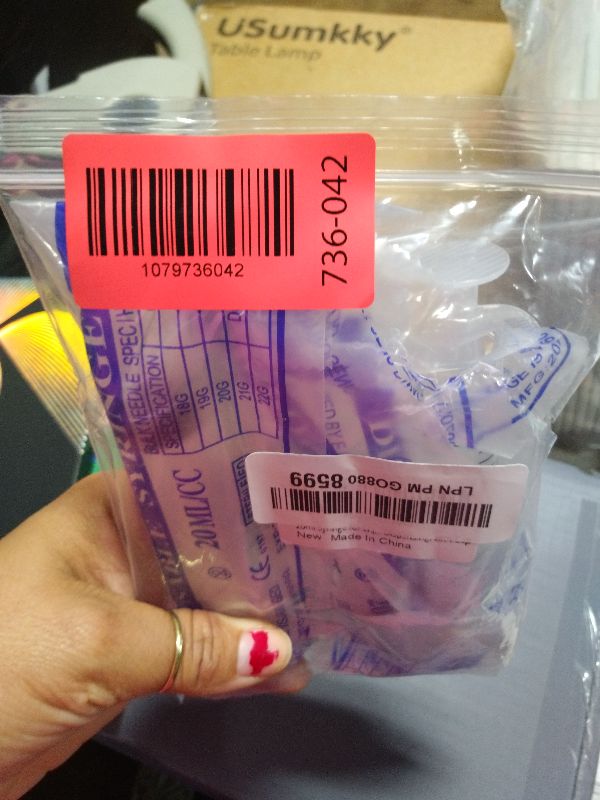 Photo 1 of 20ml Syringe for Liquid, Oral, Scientific Labs, Measurement, Dispensing, with Cap- 3 Pack 20ml Syringes
