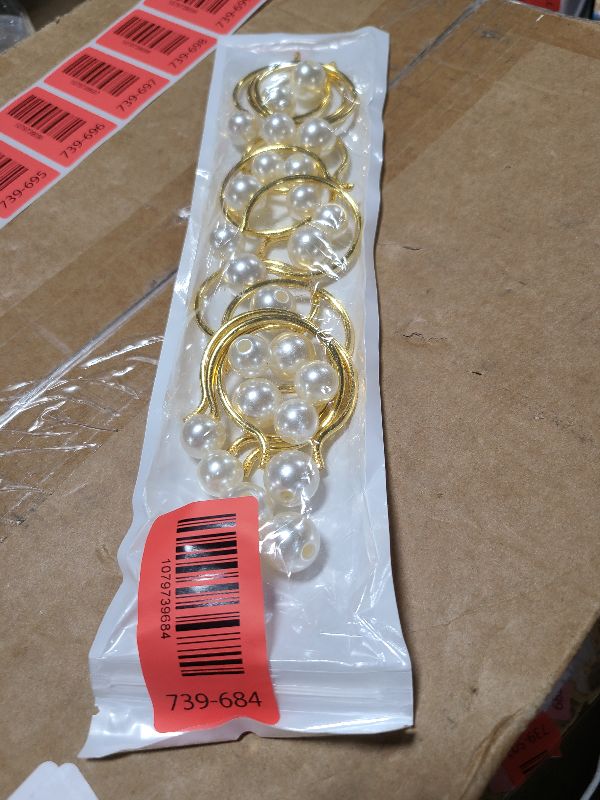 Photo 1 of 12 Pcs Gold Napkin Rings - Pearl Napkin Rings,Metal Napkin Ring for Table Settings Wedding Christmas Party Dinner Table