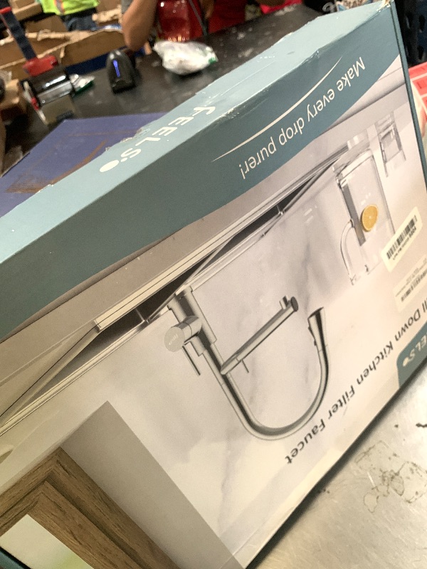 Photo 1 of FEELSO Kitchen Faucets, Upgraded Filter Water Kitchen Faucet with Pull Down Sprayer, Brushed Nickel Stainless Steel High Arc 1 Or 3 Hole Kitchen Sink Faucet for Remove Lead, Chlorine, Bad Taste & Odor