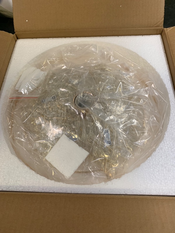 Photo 1 of FRIXCHUR Gold Crystal Chandelier Pendant Light, 11.8" Dia