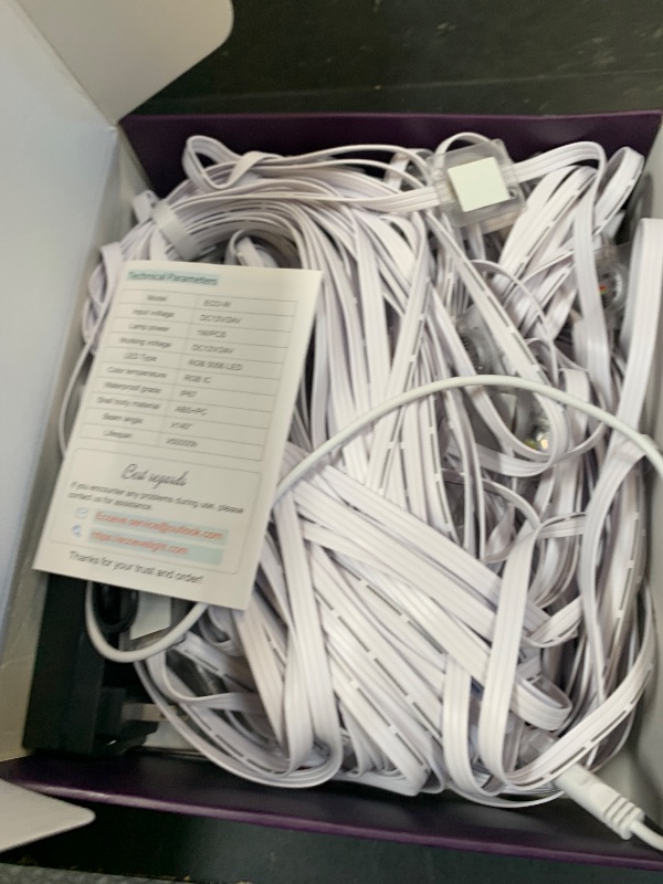 Photo 1 of Ecoeve Permanent Outdoor String Lights, 200ft White RGB+IC
