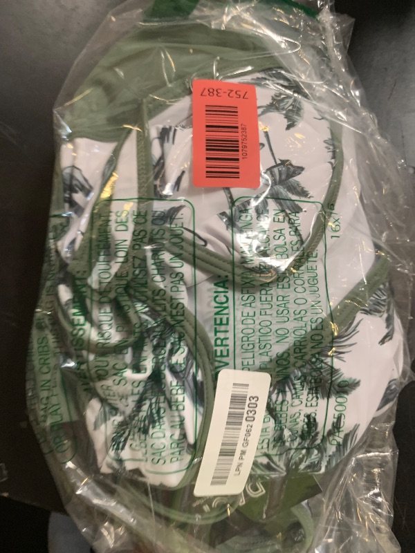 Photo 1 of Daci Green Palm Tree 3 Piece Tankini Swimsuit Tummy Control with Bra Pocket Boy Shorts L