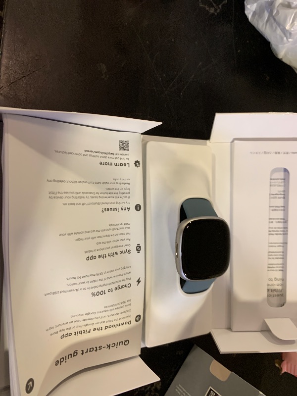 Photo 1 of Google Fitbit Versa 4 Fitness Smartwatch, - Waterfall Blue/Platinum