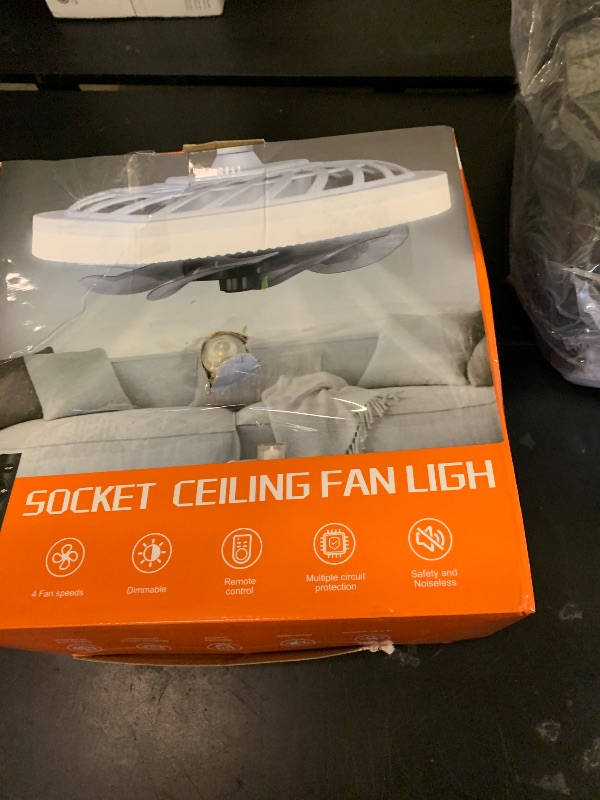 Photo 1 of Socket Ceiling Fan Light,Bulb Socket Fan with Remote,Dimmable E26 Base Ceiling Fans with Lights for Bedroom,Screw in Fan and Light Combo,Mini Small Ceiling Fan with Light,Recessed Light Fan Lamp