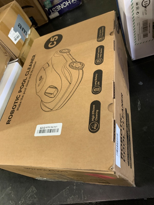 Photo 1 of C5 Robotic Pool Cleaner, Cordless Pool Vacuum for Above-Ground & Inground Pools up to 2,200 Sq.Ft, Strong Suction, 180-Min Runtime, Smart Auto-Parking & 2.7L Large Debris Basket