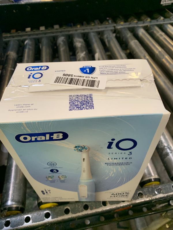 Photo 1 of Oral-B iO3 Limited Deep Clean Electric Toothbrush, Icy Blue